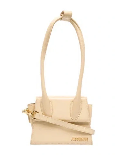 Pre-owned Jacquemus Leather Shoulder Bag In White
