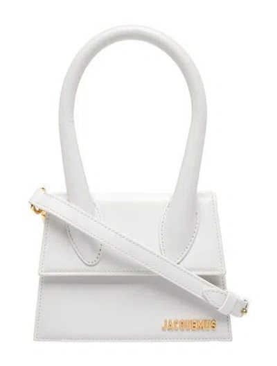 Pre-owned Jacquemus Leather Shoulder Bag In White