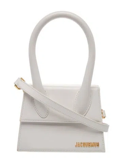 Pre-owned Jacquemus Leather Shoulder Bag In White