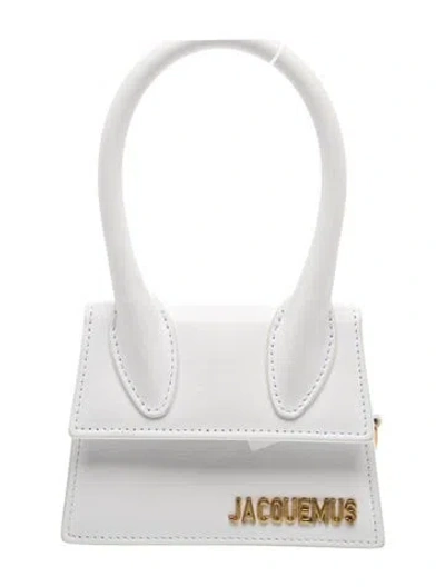 Pre-owned Jacquemus Leather Shoulder Bag In White