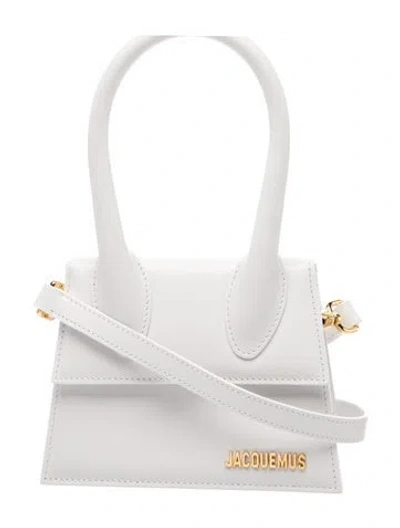 Pre-owned Jacquemus Leather Shoulder Bag In White