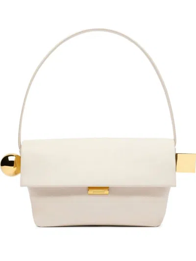 Jacquemus Leather Shoulder Bag With Buckle In White