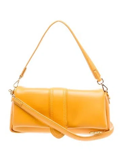 Pre-owned Jacquemus Leather Shoulder Bag In Yellow