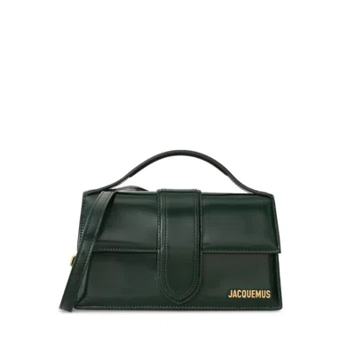 Jacquemus Grand Bambino Leather Crossbody Bag In Dark Green