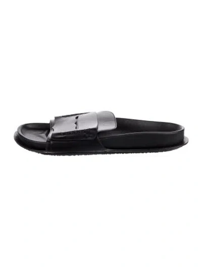 Pre-owned Jacquemus Leather Slides In Black