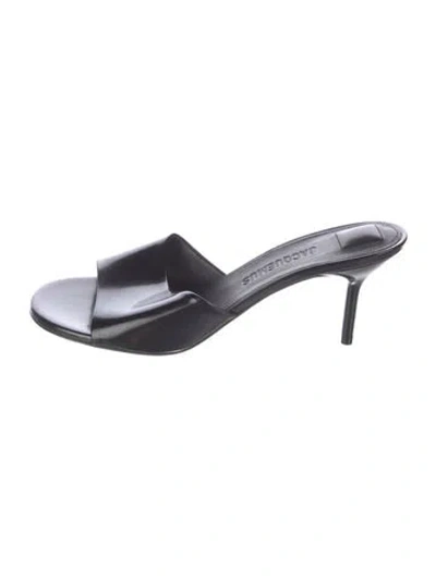 Pre-owned Jacquemus Leather Slides In Black