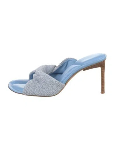 Pre-owned Jacquemus Leather Slides In Blue