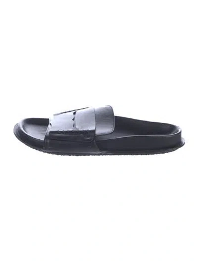 Pre-owned Jacquemus Leather Slides In Blue