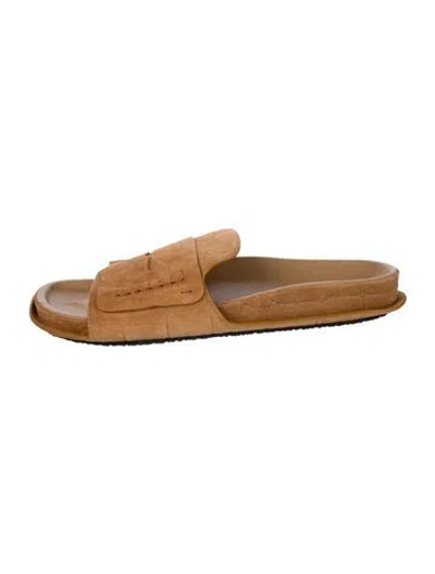 Pre-owned Jacquemus Leather Slides In Brown