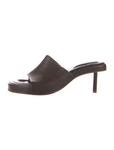 Pre-owned Jacquemus Leather Slides In Brown