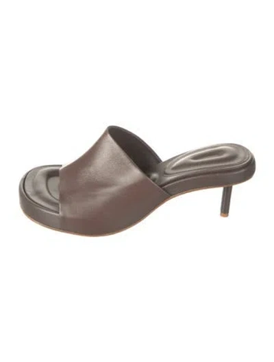 Pre-owned Jacquemus Leather Slides In Brown