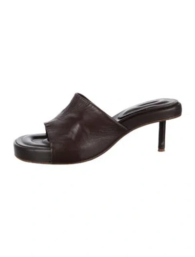 Pre-owned Jacquemus Leather Slides In Brown
