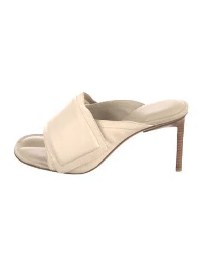 Pre-owned Jacquemus Leather Slides In Neutral