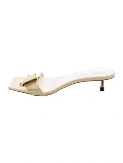 Pre-owned Jacquemus Leather Slides In Neutrals