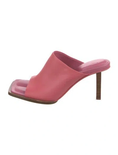 Pre-owned Jacquemus Leather Slides In Pink