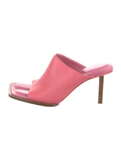 Pre-owned Jacquemus Leather Slides In Pink