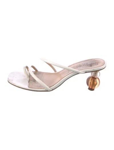 Pre-owned Jacquemus Leather Slides In White
