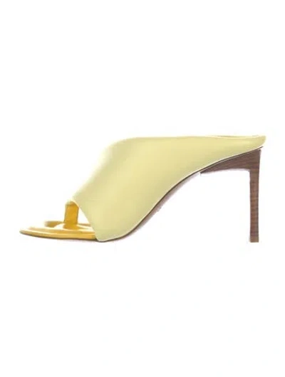 Pre-owned Jacquemus Leather Slides In Yellow