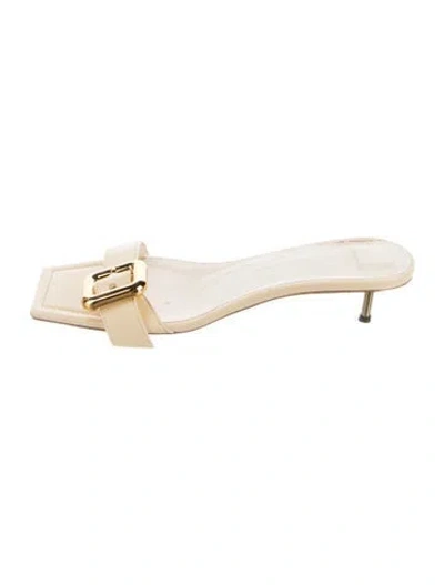 Pre-owned Jacquemus Leather Slides In Yellow