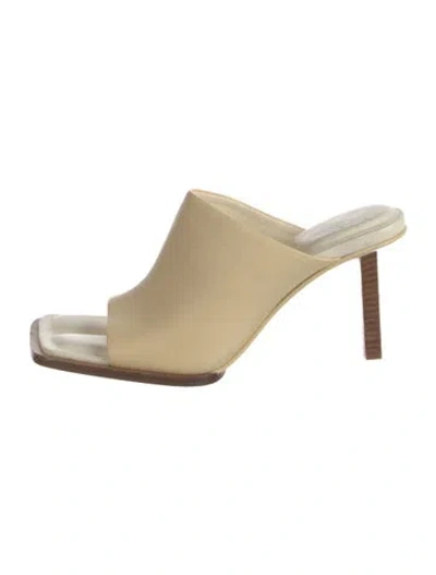 Pre-owned Jacquemus Leather Slides In Yellow