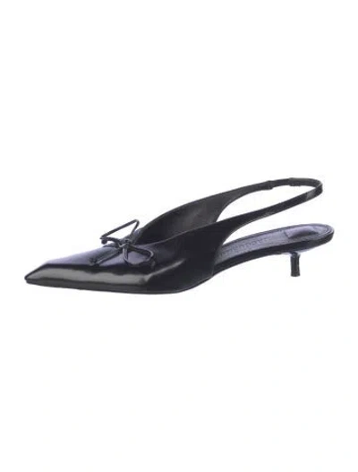 Pre-owned Jacquemus Leather Slingback Flats In Black