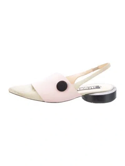 Pre-owned Jacquemus Leather Slingback Flats In Pink