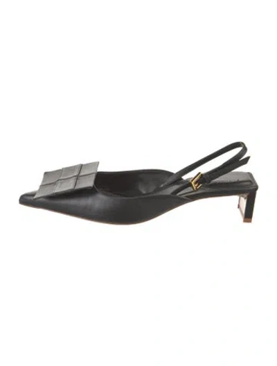 Pre-owned Jacquemus Leather Slingback Pumps In Black