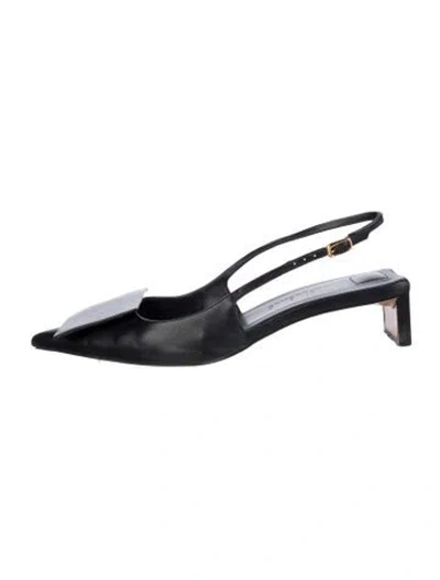 Pre-owned Jacquemus Leather Slingback Pumps In Black