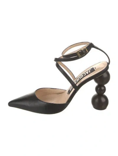 Pre-owned Jacquemus Leather Slingback Pumps In Black