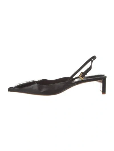Pre-owned Jacquemus Leather Slingback Pumps In Black