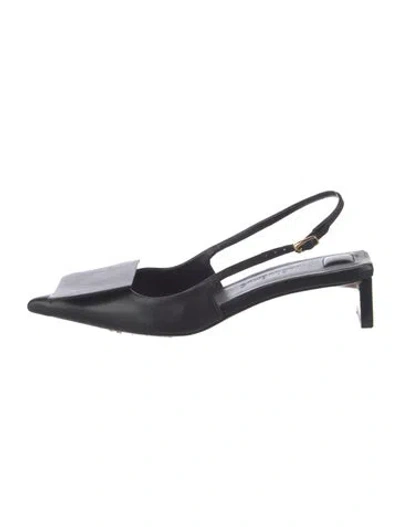 Pre-owned Jacquemus Leather Slingback Pumps In Black
