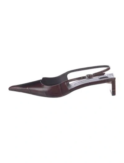 Pre-owned Jacquemus Leather Slingback Pumps In Brown