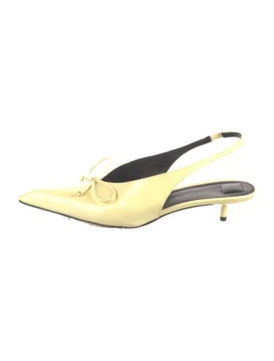 Pre-owned Jacquemus Leather Slingback Pumps In Yellow
