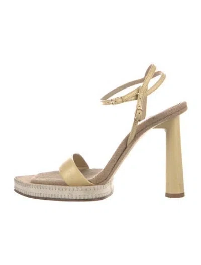 Pre-owned Jacquemus Leather Slingback Sandals In Neutral