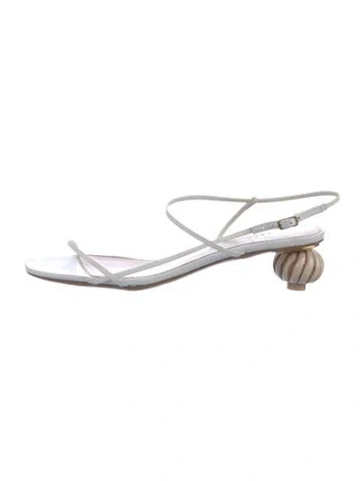 Pre-owned Jacquemus Leather Slingback Sandals In White