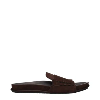 JACQUEMUS LEATHER SLIPPERS MEN'S SANDALS