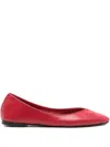Jacquemus Leather Snakeskin Ballet Flats In White