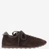 Jacquemus The Tennis Leather-trimmed Suede Sneakers In Brown