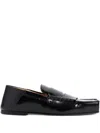 Jacquemus Leather Square-toe Loafers In Black