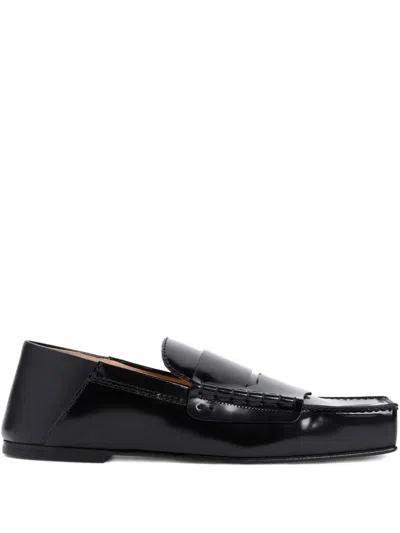 Jacquemus Leather Square-toe Loafers In Black