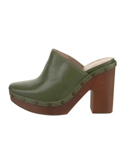Pre-owned Jacquemus Leather Studded Accents Mules In Green
