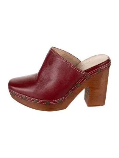 Pre-owned Jacquemus Leather Studded Accents Mules In Red