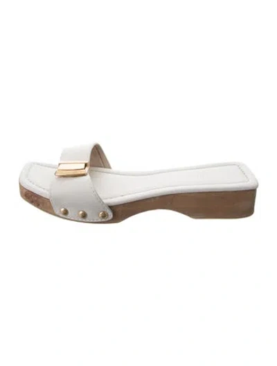 Pre-owned Jacquemus Leather Studded Accents Slides In Neutral