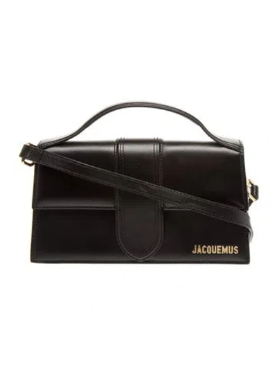 Pre-owned Jacquemus Leather Top Handle Bag In Black