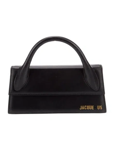 Pre-owned Jacquemus Leather Top Handle Bag In Black