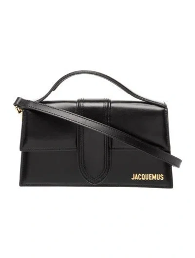 Pre-owned Jacquemus Leather Top Handle Bag In Black