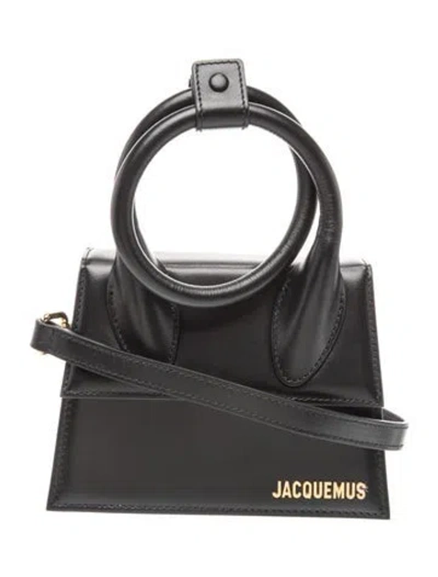 Pre-owned Jacquemus Leather Top Handle Bag In Black