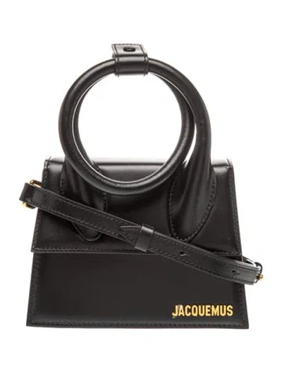 Pre-owned Jacquemus Leather Top Handle Bag In Black