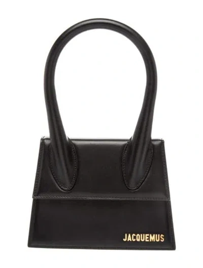 Pre-owned Jacquemus Leather Top Handle Bag In Black