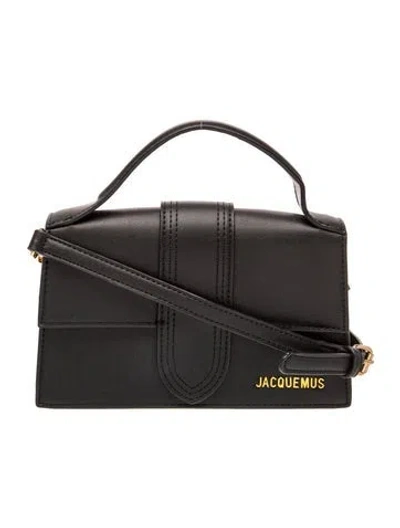 Pre-owned Jacquemus Leather Top Handle Bag In Black